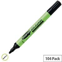 Show-Me Medium Point Slim Barrel Drywipe Marker Black Pack of 104 Cp100