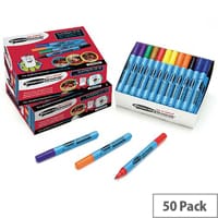 Show-Me Fine Point Slim Barrel Drywipe Marker Assorted 50 Pack FPSDP50A