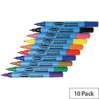Showme Drywipe Pen Slim Barrel Fine Tip Pen Assorted Pack of 10 FSDP10A