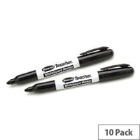 Show-Me Teacher Drywipe Black Marker Pack of 10 STM10