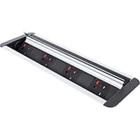 Eclipse In-table Rollover Power Module 4 x UK Sockets - Black/Silver