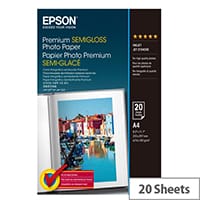 Epson A4 Semi-Glossy Premium Photo Paper 251gsm (Pack of 20)