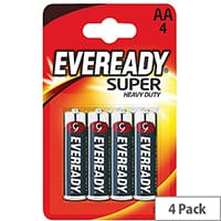Eveready Battery Zinc Batteries Silver AA Pack 4 R6B4UP