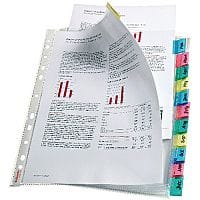 Esselte Index Pocket A4 12-Tab Assorted 130 Micron 414170