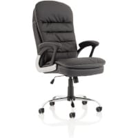 Ontario Executive Chair Ergonomic - High Padded Back - Padded Arms - Chrome Frame - Black