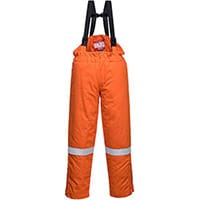 Portwest FR58 FR Winter Bib & Brace Overall Orange Small