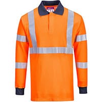Portwest FR76 Modaflame Hi-Vis Polo Shirt Orange Medium