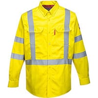Portwest FR95 Hi-Vis Bizflame Shirt 88/12 Yellow Medium