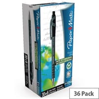 Papermate FlexGrip Ultra Retractable Ballpoint Pen Medium Black Pack of 36