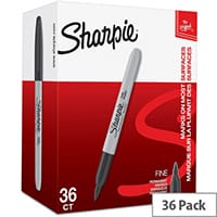 Sharpie Fine Permanent Marker Black Pack of 36 2025040