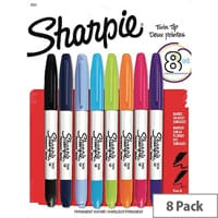 Sharpie Twin Tip Permanent Assorted Marker Pack of 8 1927094