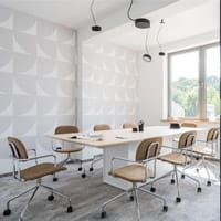 Gravity Height Adjustable Meeting Table Elm Rectangular Top And White Base