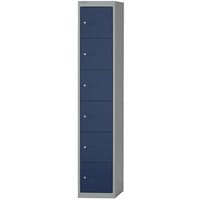 Bisley 6 Doors Steel Locker Goose Grey & Blue W305xD305xH1802mm 5 Year Warranty