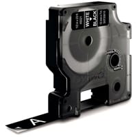 Dymo D1 Tape 45021, 12mm x 7m, White on Black (S0720610) - Reversed Colour Labels for Bold and Clear Labeling