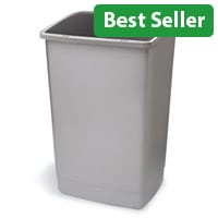 Addis Plastic Flip Top Waste Bin Base 60 Litres Grey Metallic Height 680mm x Width 405mm x Depth 335mm