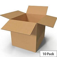 Buff Cardboard Packing Boxes, 457 x 305 x 248mm (Pack of 10) - Compact Packing Boxes for Secure Shipping
