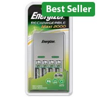 Energizer Maxi Battery Charger with 4 Rechargeable AA 2000mAh – AA/AAA Compatible