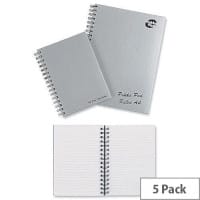 Pukka Pad Notebook - A4 Wirebound Hardback Silver Pack of 5