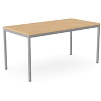 Rectangular Table with Silver Legs 18mm Top W1500xD750xH725mm Beech Kito