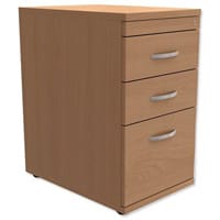 Kito Filing Pedestal Desk-High 3-Drawer Beech - 400x600x725mm