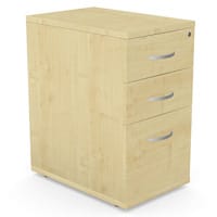 Filing Pedestal Desk-High 3-Drawer 600mm Deep Maple - Universal Storage Can Be Used Alone Or Accompany The Switch, Komo or Ashford Ranges