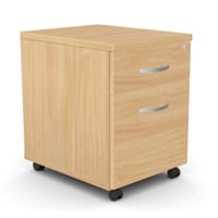 Mobile Filing Pedestal 2-Drawer Beech - Universal Storage Can Be Used Alone Or Accompany The Switch, Komo or Ashford Ranges