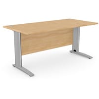 Cantilever Office Desk Rectangular With Silver Cable Managed Leg W1600xD800xH725mm Beech Komo