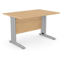 Cantilever Office Desk Rectangular With Silver Cable Managed Leg W1200xD800xH725mm Beech Komo