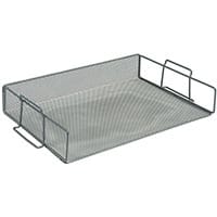 Office Mesh Letter Tray Stackable Side Load Portrait Landscape Scratch Resistant Silver 5 Star