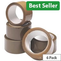 Whitebox Buff Packaging Tape 48mm X 66m Buff (Pack of 6)