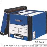 Fellowes Bankers Box Premium 726 Tall Archive Storage Box Blue and White Pack of 10