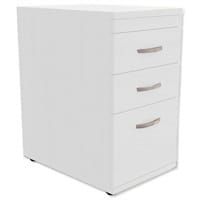 Filing Pedestal Desk-High 3-Drawer 600mm Deep White - Universal Storage Can Be Used Alone Or Accompany The Switch, Komo or Ashford Ranges