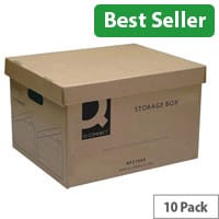 Q-Connect Archive Brown Storage Box 335x400x250MM (Pack 10) KF21665