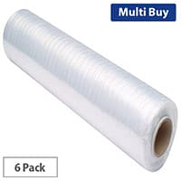 Ambassador Reinforced Hand Stretch Film, 500mm Pack of 6 (Ref 68587) - Strong Stretch Film for Secure Packaging
