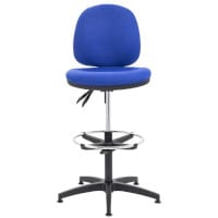 Draughtsman Chair with Adjustable Footrest Blue