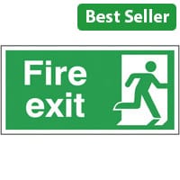 Safety Sign Fire Exit Running Man Right 150x300mm Self-Adhesive