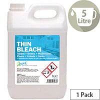 2Work Pack of 1 Thin Bleach Cleaner 5 Litre 2W03978