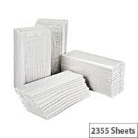 2Work Pack of 15 x 153 Hand Towels (2295) 2Ply Cfold White HC2W23VW