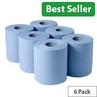 Centrefeed Cleaning Paper Towels Rolls 2-Ply Blue 150m Pack of 6