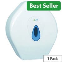 2Work Mini Jumbo Toilet Roll Dispenser White CT34014