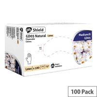Disposable Powder-Free Latex Gloves Medium Box of 100 Shield GD05