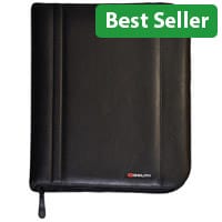 Monolith Leather Look Zipped Ring Binder PU A4 Black Ref 2754