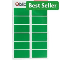Blick Colour Label Flat Pack 25x50mm Green 20 x 16 Labels (320 in Total)