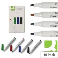 Q-Connect Dry Wipe Markers - Assorted Pack of 10 - KF00880