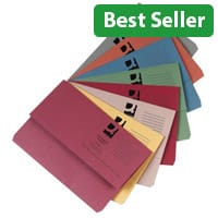 Document Wallets Half Flap Foolscap Assorted Colours Pack 50 Q-Connect