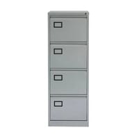 Bisley 4 Drawer Filing Cabinet Grey with Central Lock - 35kg Drawer Capacity - W470xD622xH1321mm - 5 Years Warranty