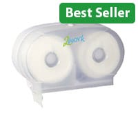 2Work Micro Twin Toilet Roll Dispenser White 2W06438