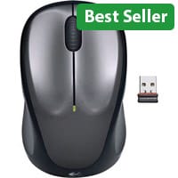 Logitech M235 Wireless Mouse - Compact 2.4 GHz Optical Mouse with USB Receiver Quick Silver