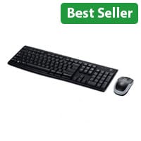 Logitech MK270 Wireless Keyboard and Mouse Set - Full Keyboard + Compact Optical Mouse, 10 m Range