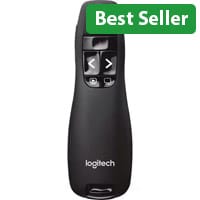 Logitech R400 Wireless Presenter - USB RF Presentation Remote with Red Laser Pointer & 15 m Wireless Range